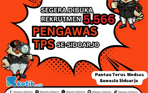 Thumbnail Berita - Bawaslu Sidoarjo Rekrut 5.566 Petugas Pengawas TPS, Honornya Rp 1 Juta Per Orang