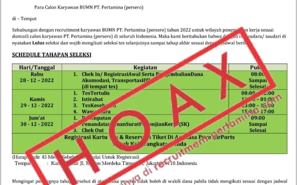 Thumbnail Berita - Awas Penipuan, Informasi Rekrutmen Pertamina Hanya di Website Resmi