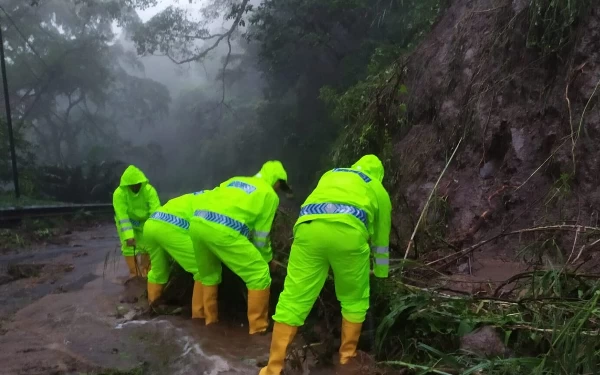 Thumbnail Berita - Hujan Deras, Akses Jalan Trawas-Pacet Mojokerto Longsor