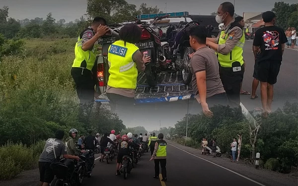 Thumbnail Berita - Kasatlantas Polres Jember Pimpin Razia Balap Liar, Ringkus 124 Motor