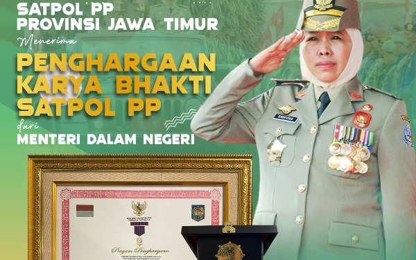 Thumbnail Berita - Satpol PP Jatim Raih Penghargaan Karya Bakti Satpol PP dari Mendagri