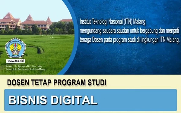 Thumbnail Berita - ITN Malang Buka Lowongan Dosen Tetap Prodi Bisnis Digital