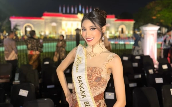 Thumbnail Berita - Pesona Maharani Devi, Miss Indonesia Babel di Acara Istana Berbatik