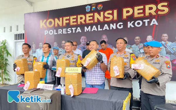 Thumbnail Berita - Polresta Malang Kota Gagalkan Peredaran 42 Kilogram Ganja