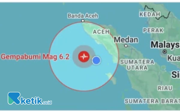 Thumbnail Berita - Gempa Bumi 6.2 Magnitudo Guncang Wilayah Barat Selatan Aceh, Tidak Berpotensi Tsunami