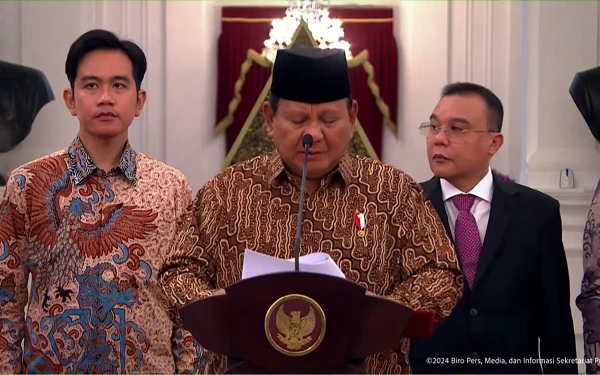 Resmi Diumumkan di Istana, Ini Daftar Kabinet Merah Putih Prabowo-Gibran