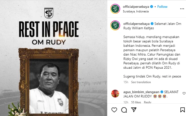 Berita Duka, Legenda Timnas dan Persebaya Rudy Keltjes Meninggal Dunia