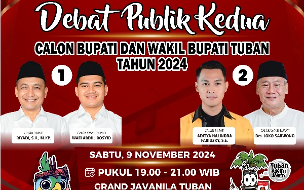 Thumbnail Berita - KPU Tuban : 9 November Debat Sesi Dua Cabup-Cawabup 2024 ! Ini temanya