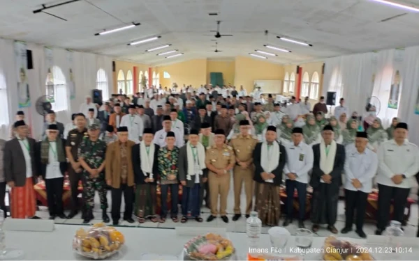 Thumbnail Majlis Ulama Indonesia (MUI) Cianjur menggelar Musyawarah Daerah (Musda) XI Masa Khidmat 2019-2024 di Gedung Dakwah, Jalan Raya Cianjur-Bandung, Desa Sabandar, Kecamatan Karangtengah, Kabupaten Cianjur, Senin-Selasa (23-24/12/2024) (Foto: MUI Cianjur for Ketik.co.id).