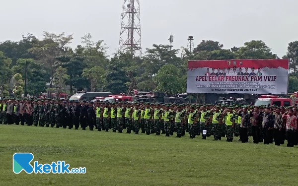 Ribuan Pasukan Gabungan Amankan Kunjungan Ma'ruf Amin ke Jombang