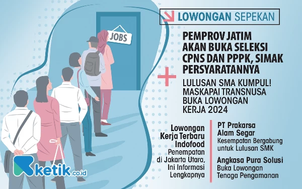 5 Lowongan Kerja Sepekan: Ada Seleksi CPNS dan PPPK Pemprov Jatim!