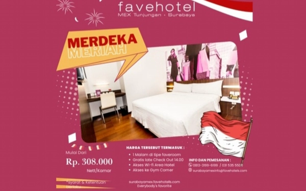 Thumbnail Berita - Merdeka Meriah Promo untuk Bulan Kemerdekaan di favehotel MEX Tunjungan