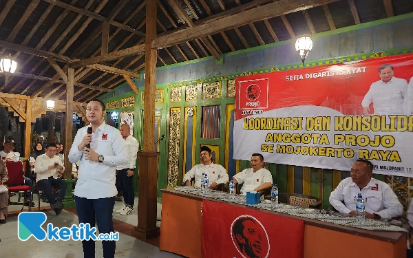 Thumbnail Berita - Siap Menangkan Prabowo-Gibran Satu Putaran, Projo Jatim Konsolidasi Pemenangan di Bumi Mojopahit