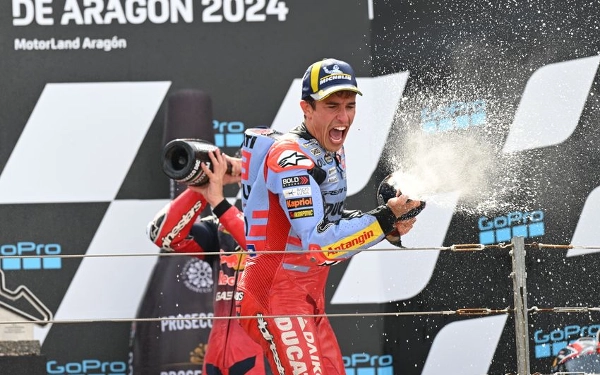 Thumbnail Berita - Marquez Tercepat di MotoGP Aragon, Tempel Ketat Bagnaia di Klasemen