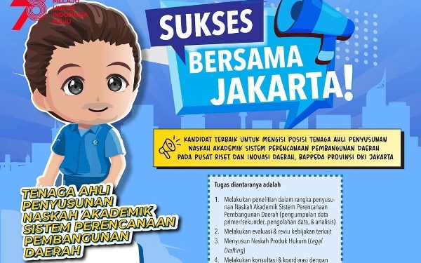 Thumbnail Berita - Bappeda DKI Jakarta Buka Lowongan untuk Lulusan S1, Simak Persyaratannya