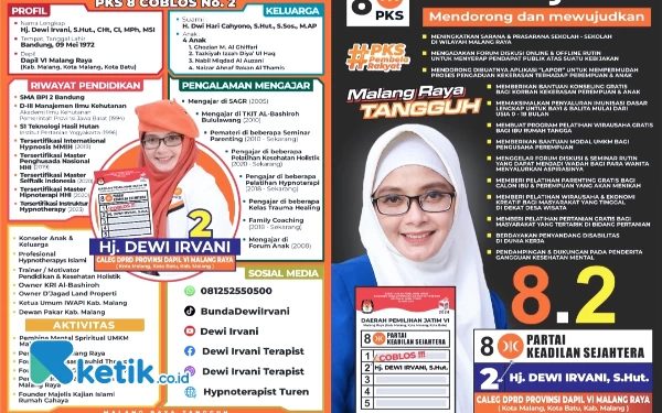 Thumbnail Berita - Aktivis Perempuan Dewi Irvani Maju Caleg DPRD Jatim dari PKS Dapil Malang Raya, Ini Profilnya