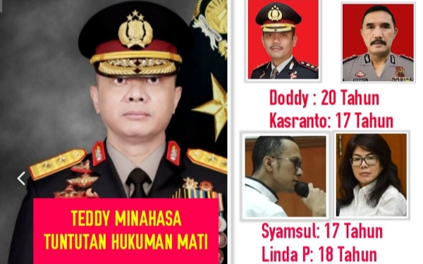 Thumbnail Berita - Dituntut Hukuman Mati, Teddy Minahasa Tersenyum