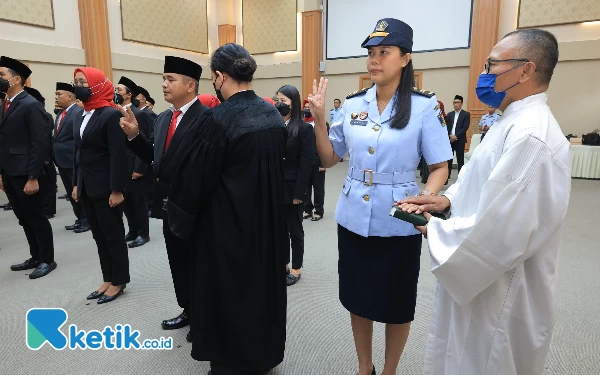 Lantik Pejabat Baru, Kakanwil Kemenkumham: Pejabat Harus Lebih Kreatif dan Berinovasi